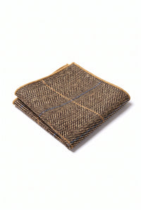 Pañuelo de bolsillo para hombre de mezcla de lana y tweed dorado.
