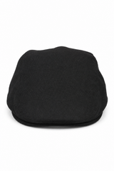 Gorra plana negra de hombre estilo abuelo Baker, 8 paneles, tweed, estilo vintage clásico elegante informal de los años 20.