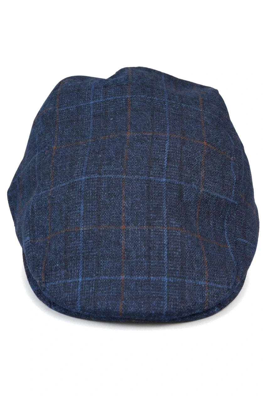 Gorra plana azul marino de 8 paneles estilo "Grandad Baker" para hombre, de tweed, estilo vintage clásico e informal elegante de los años 20.