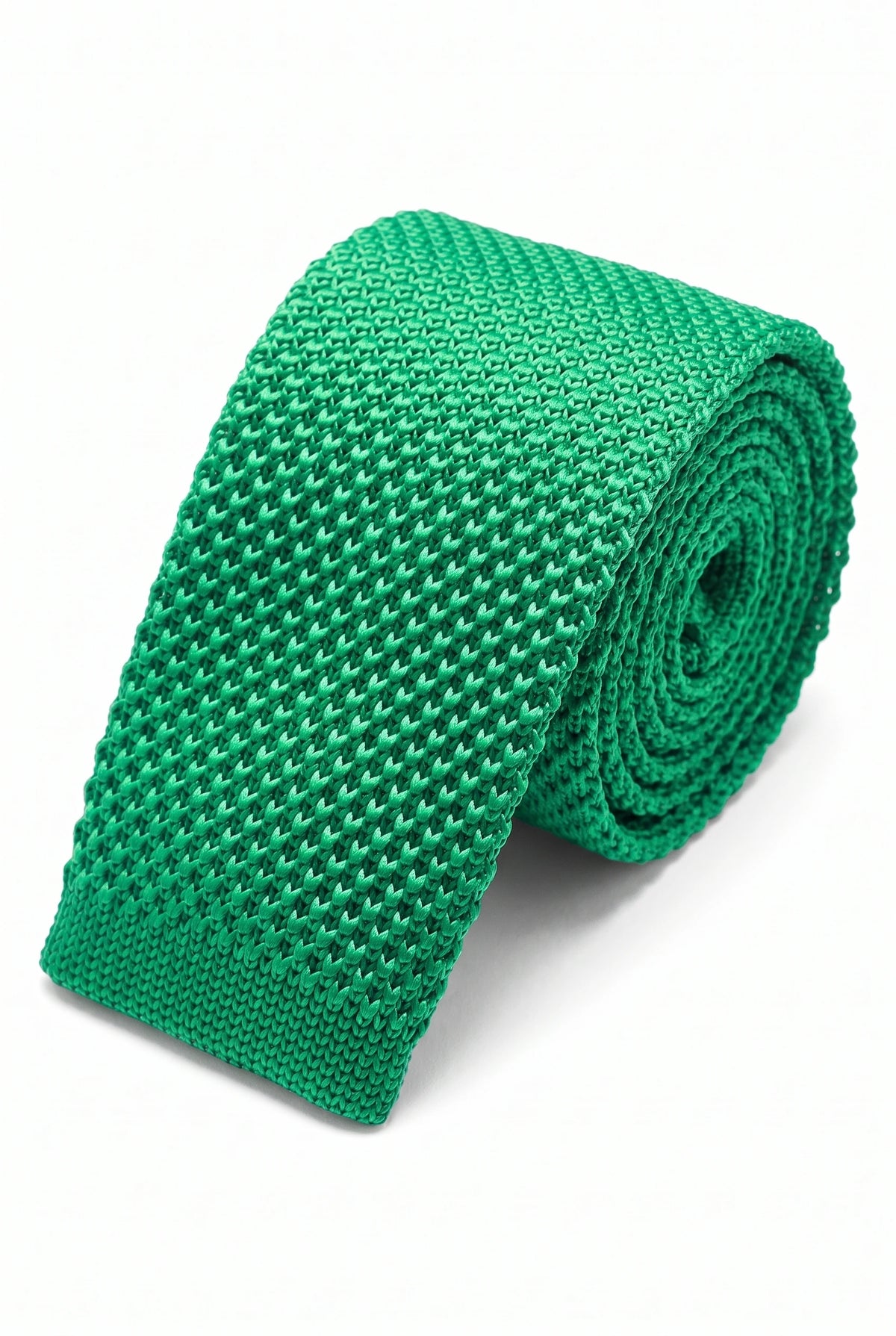 Corbata de punto verde para hombre