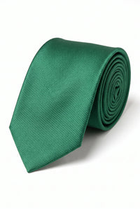 Corbata verde estrecha de 6 cm para hombre.