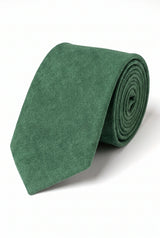 Corbata de hombre con acabado de ante verde