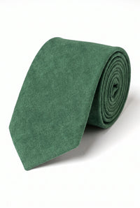 Corbata de hombre con acabado de ante verde