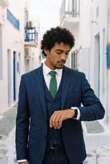Corbata de hombre con acabado de ante verde