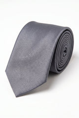 Corbata gris delgada de 6 cm para hombre, color liso.