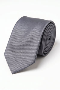 Corbata gris delgada de 6 cm para hombre, color liso.