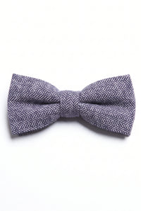 Pajarita de hombre de mezcla de lana y tweed gris