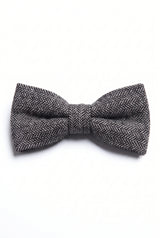 Pajarita de hombre de mezcla de lana y tweed gris