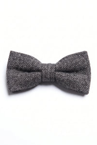 Pajarita de hombre de mezcla de lana y tweed gris