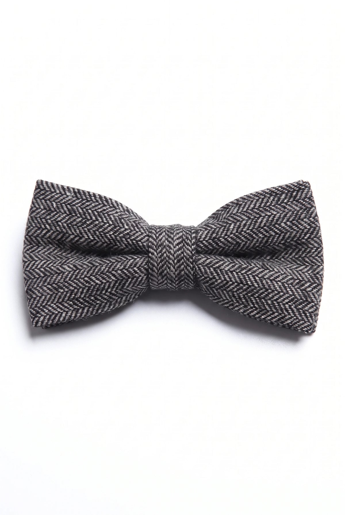 Pajarita de hombre de mezcla de lana y tweed gris