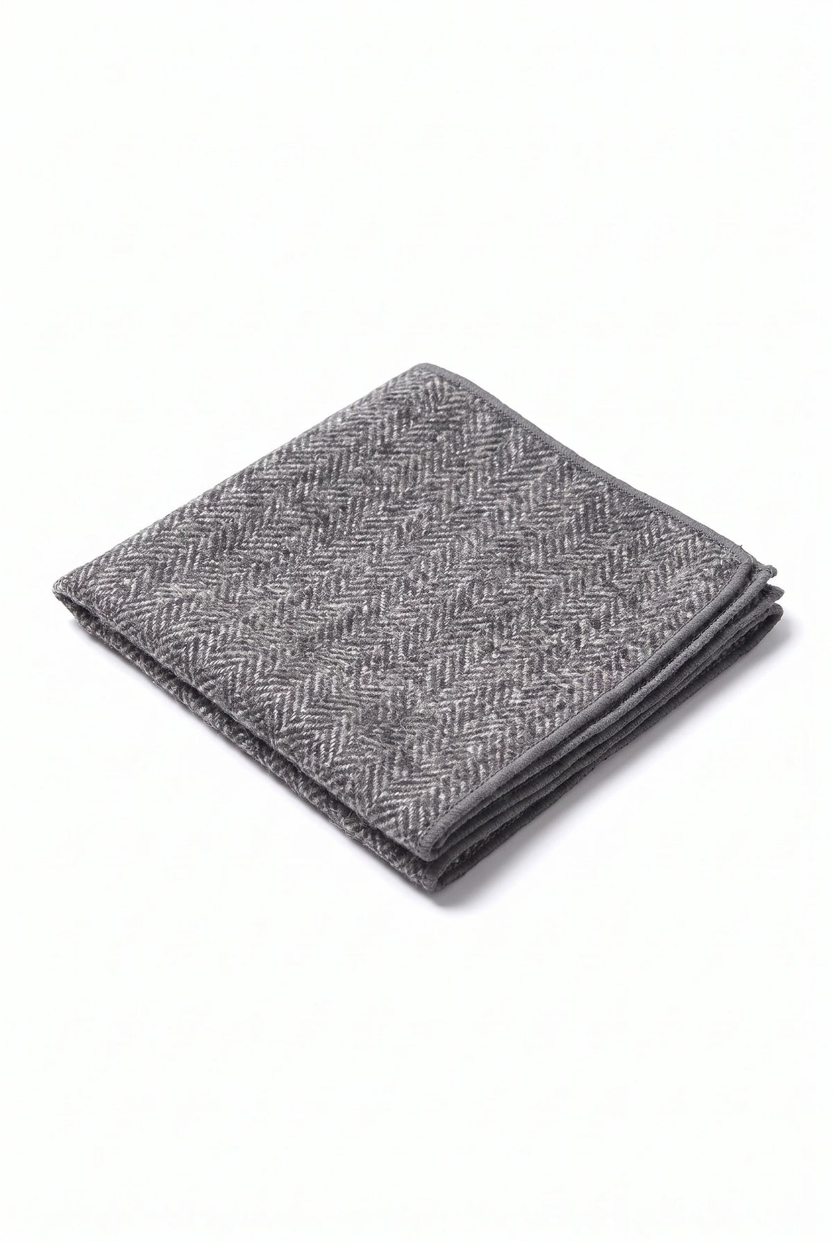 Pañuelo de bolsillo para hombre de mezcla de lana y tweed gris.