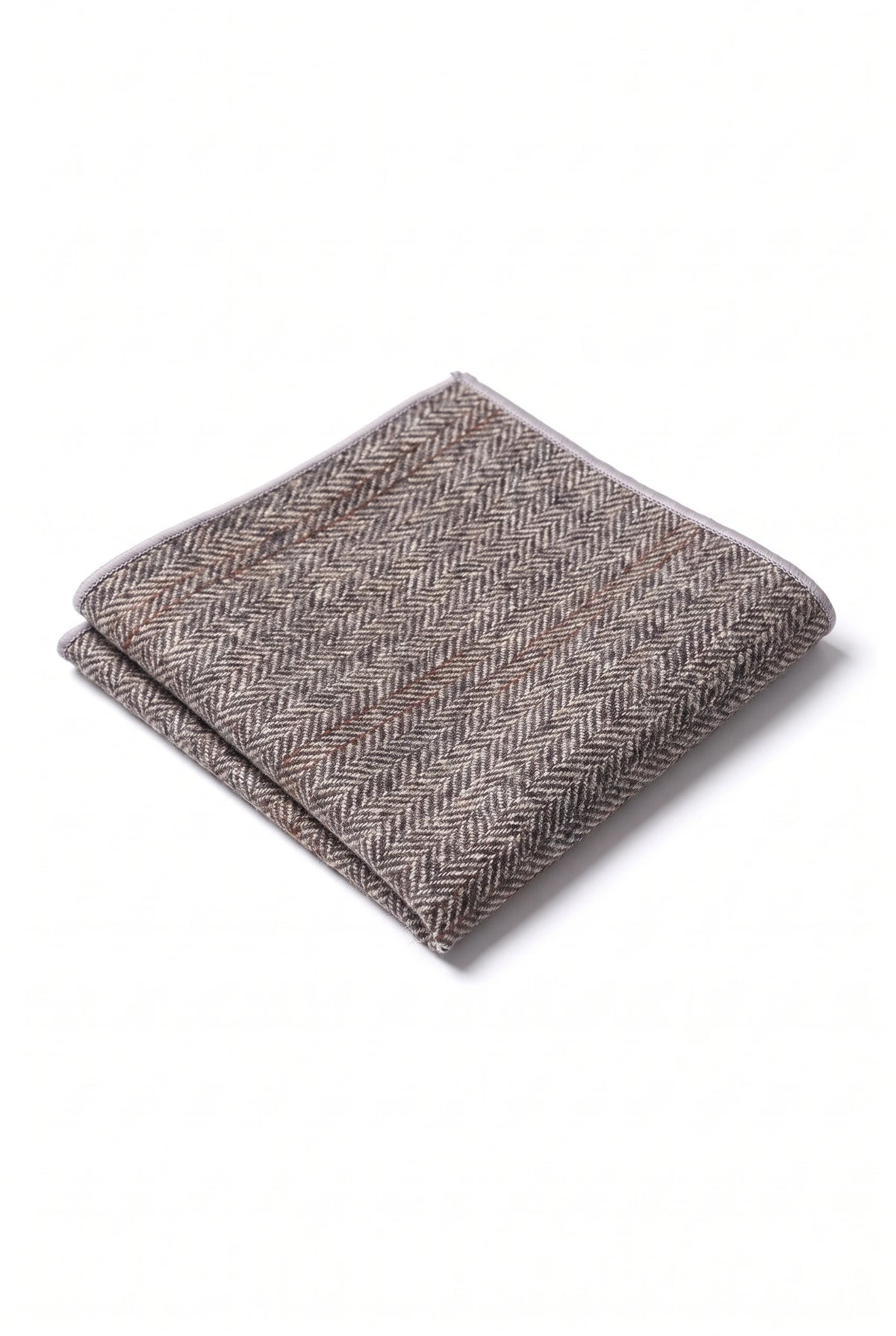 Pañuelo de bolsillo para hombre de mezcla de lana y tweed gris.