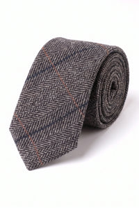 Corbata de tweed gris de mezcla de lana para hombre