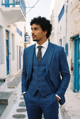 Corbata de tweed gris de mezcla de lana para hombre