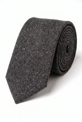 Corbata de tweed gris de mezcla de lana para hombre