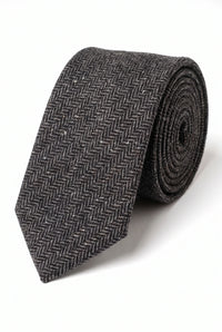 Corbata de tweed gris de mezcla de lana para hombre