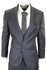 Traje formal de lana gris para hombre