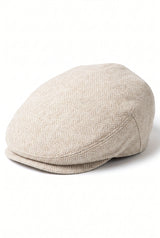Gorra plana clásica beige para hombre