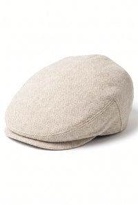 Gorra plana clásica beige para hombre