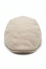 Gorra plana clásica beige para hombre