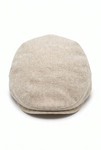 Gorra plana clásica beige para hombre