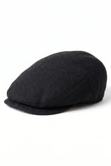 Gorra plana clásica negra para hombre
