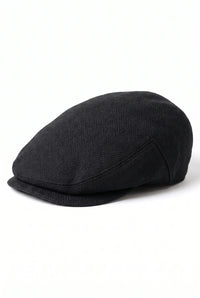 Gorra plana clásica negra para hombre