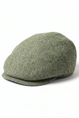 Gorra plana de mezcla de lana verde para hombre