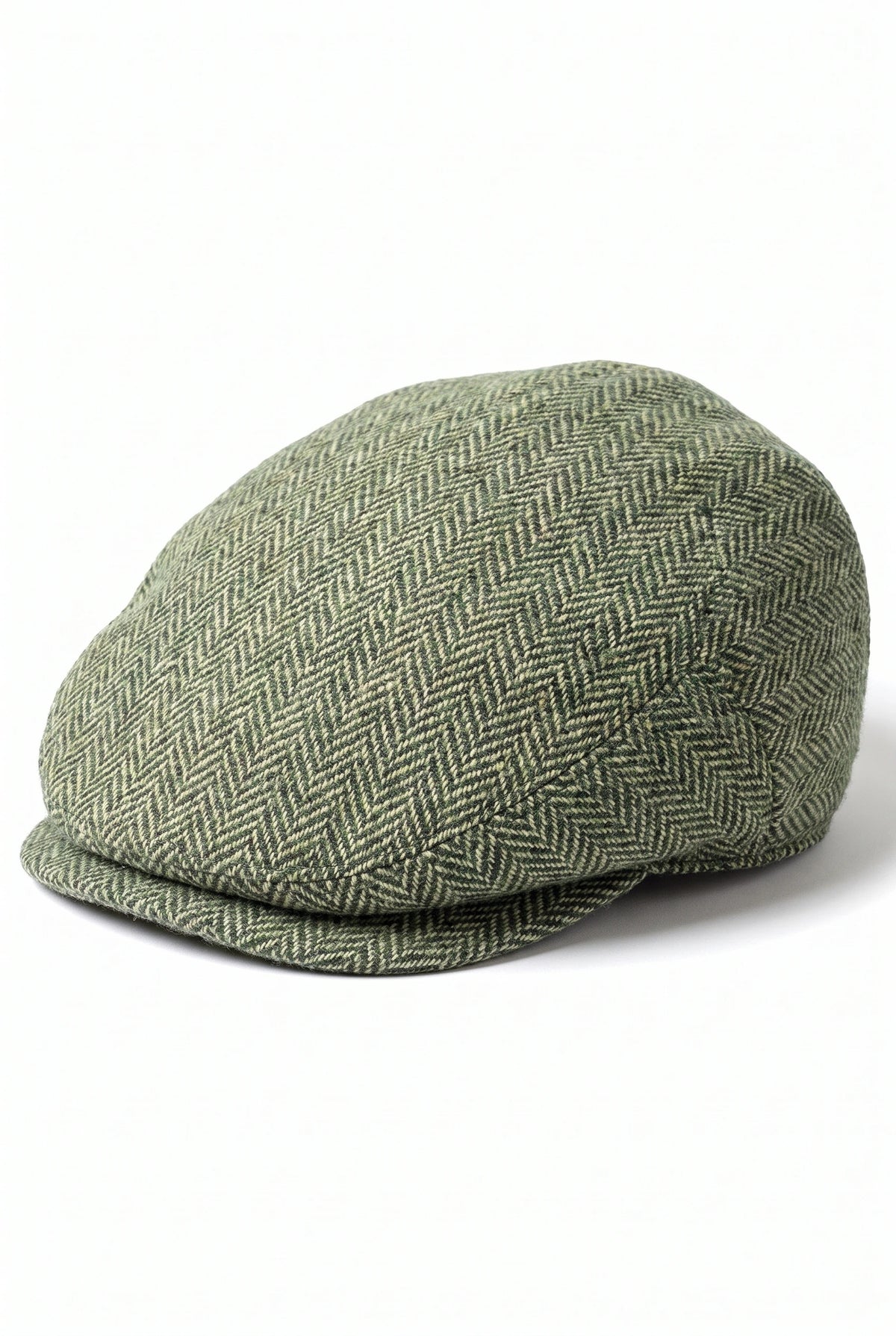 Gorra plana de mezcla de lana verde para hombre