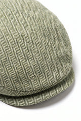 Gorra plana de mezcla de lana verde para hombre