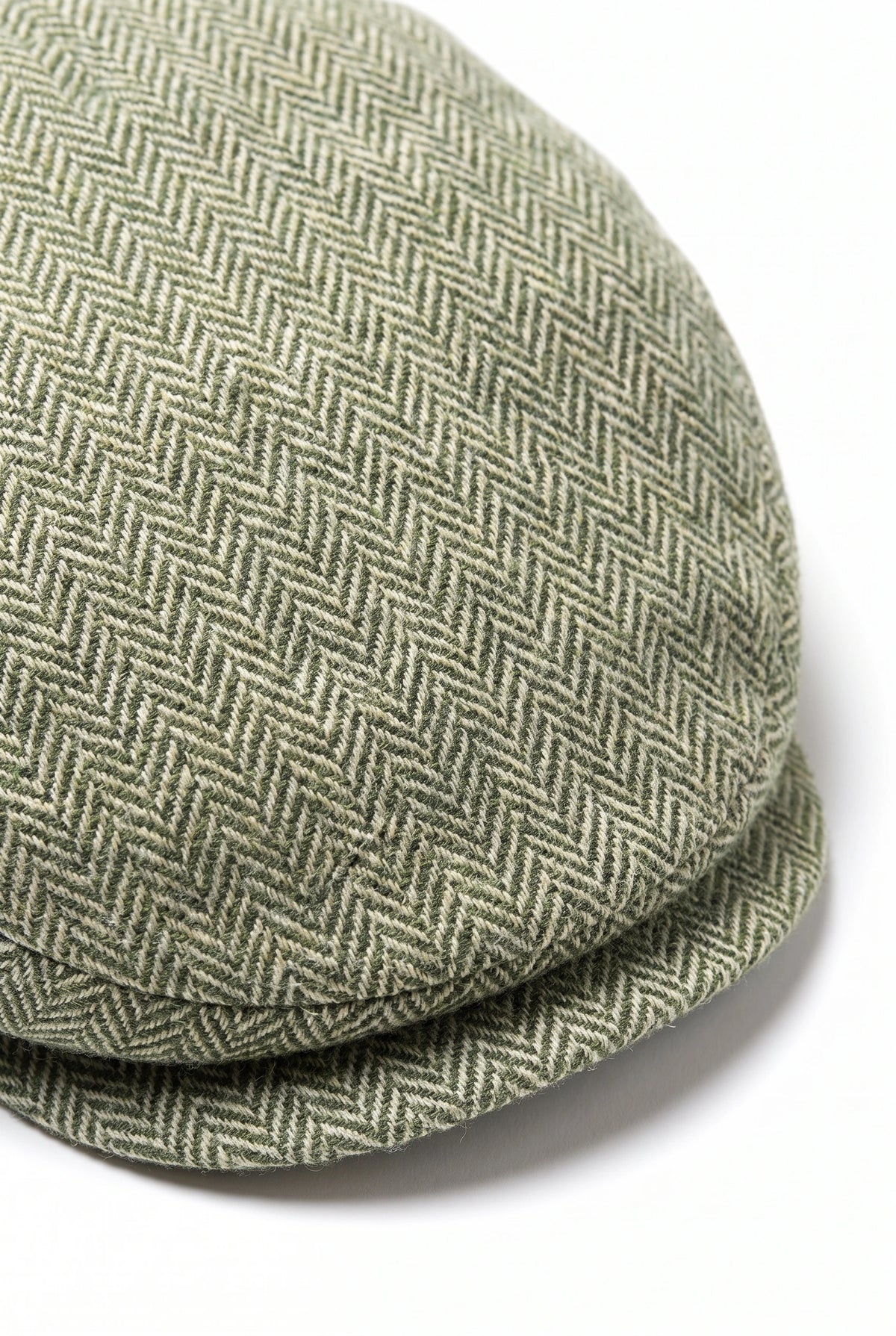 Gorra plana de mezcla de lana verde para hombre