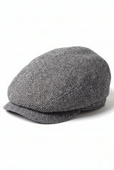 Gorra plana de mezcla de lana gris para hombre