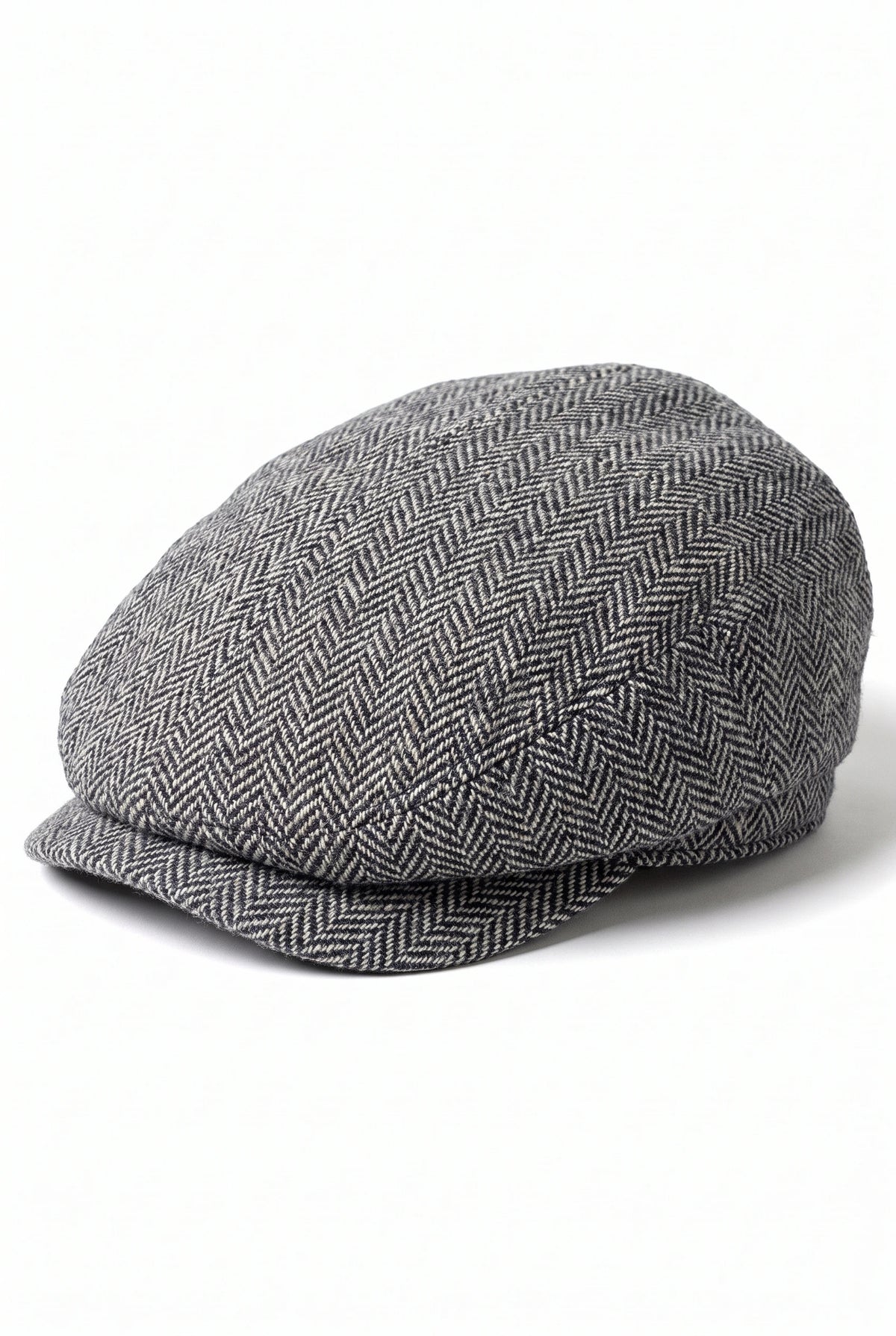 Gorra plana de mezcla de lana gris para hombre