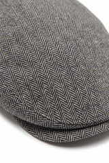 Gorra plana de mezcla de lana gris para hombre