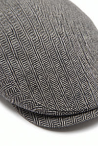 Gorra plana de mezcla de lana gris para hombre