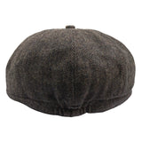 Gorra plana clásica de estilo Newsboy con estampado de espiga para hombre - Marrón