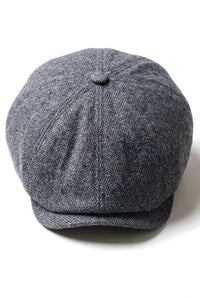 Gorra plana clásica de estilo newsboy con estampado de espiga para hombre - Gris