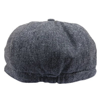 Gorra plana clásica de estilo newsboy con estampado de espiga para hombre - Gris