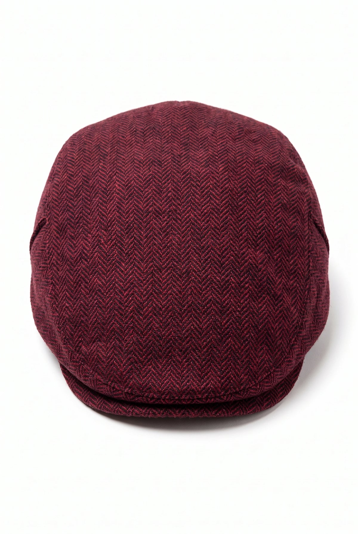 Gorra plana de mezcla de lana color vino para hombre