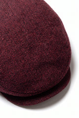 Gorra plana de mezcla de lana color vino para hombre