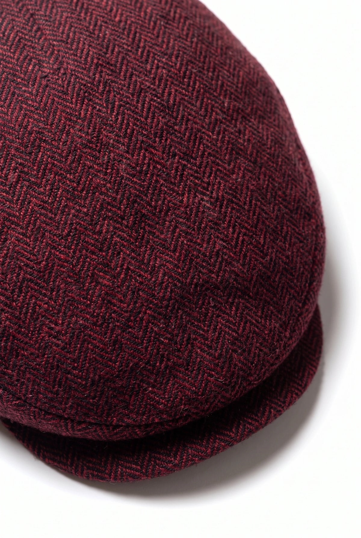 Gorra plana de mezcla de lana color vino para hombre