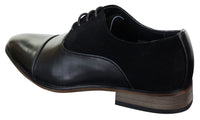 Zapatos de diseñador elegantes e informales de cuero italiano y gamuza para hombre, color marrón, azul marino y negro.