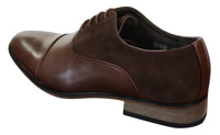 Zapatos de diseñador elegantes e informales de cuero italiano y gamuza para hombre, color marrón, azul marino y negro.