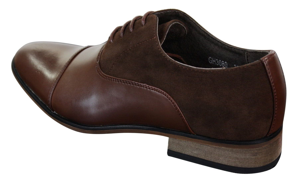 Zapatos de diseñador elegantes e informales de cuero italiano y gamuza para hombre, color marrón, azul marino y negro.