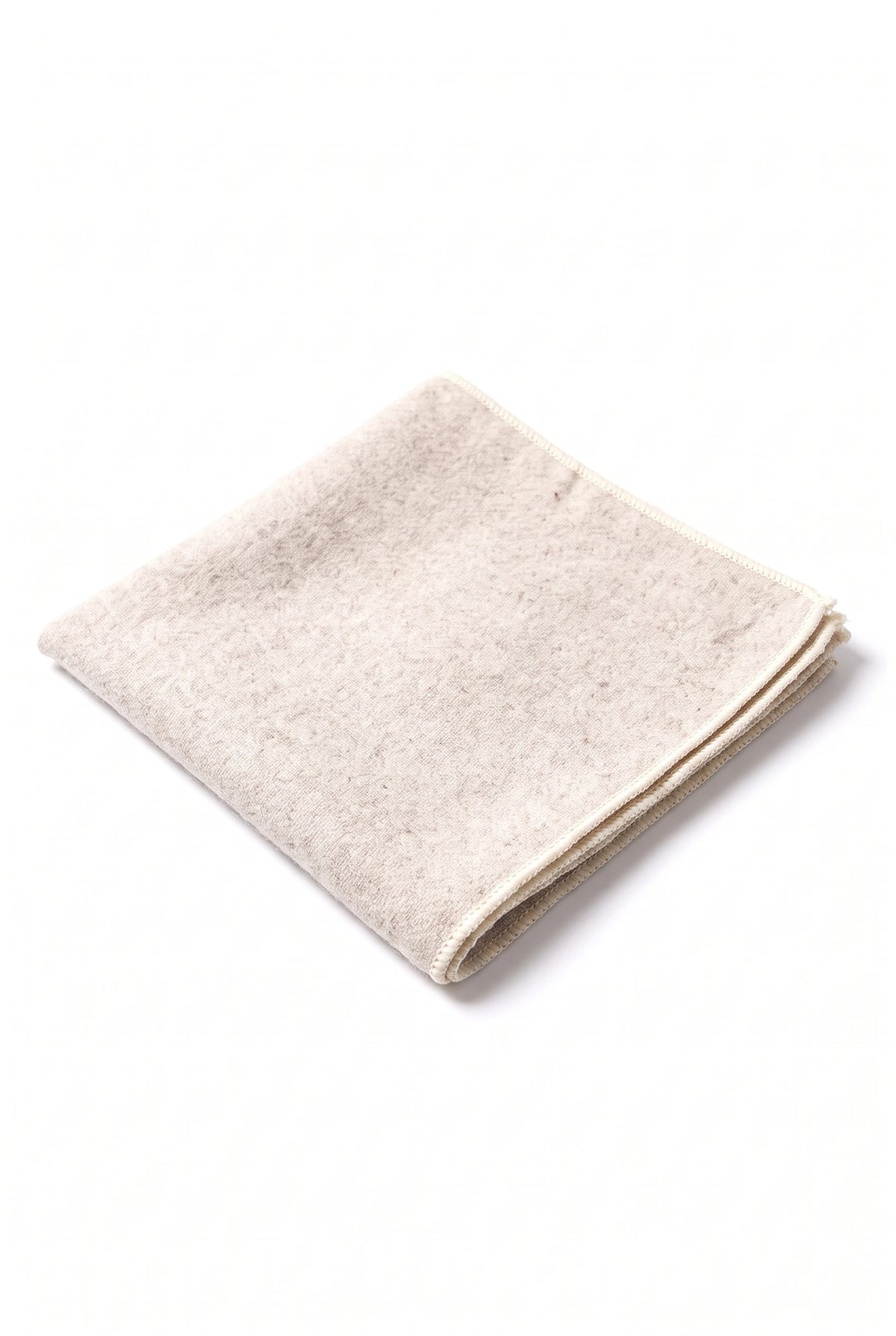 Pañuelo de bolsillo para hombre de mezcla de lana y tweed color marfil.