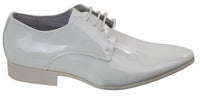 Zapatos elegantes de hombre con cordones, forrados en piel, para fiestas y bodas, de charol italiano con punta brillante.