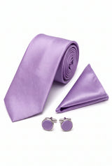 Conjunto de corbata de hombre color lavanda