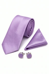 Conjunto de corbata de hombre color lavanda