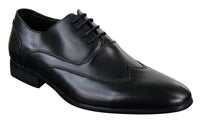 Zapatos de hombre de cuero con cordones, estilo brogue, de diseñador italiano, elegantes, formales, clásicos y retro.
