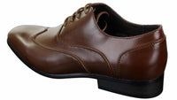 Zapatos de hombre de cuero con cordones, estilo brogue, de diseñador italiano, elegantes, formales, clásicos y retro.